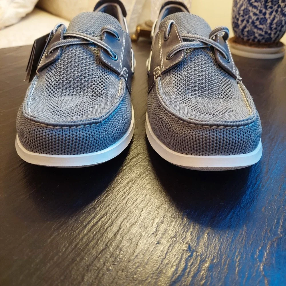 Clarks Men's Flexway Tie Oxford Boat Shoes Grey US Size 7.5 M NEW!
